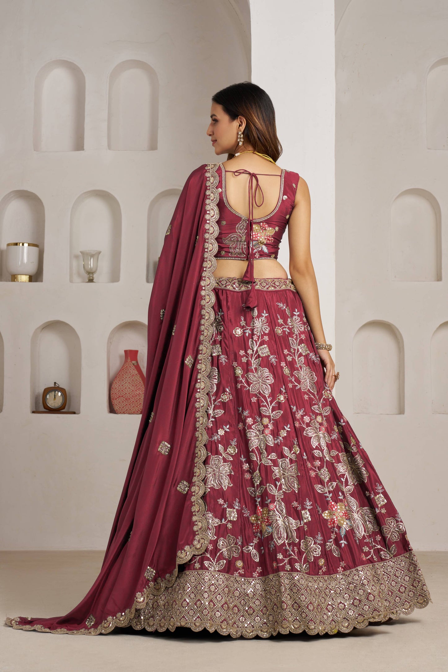 Maroon Designer Lehenga 2160