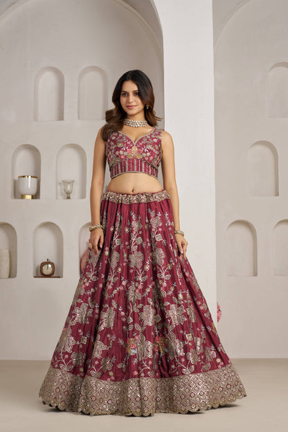 Maroon Designer Lehenga 2160