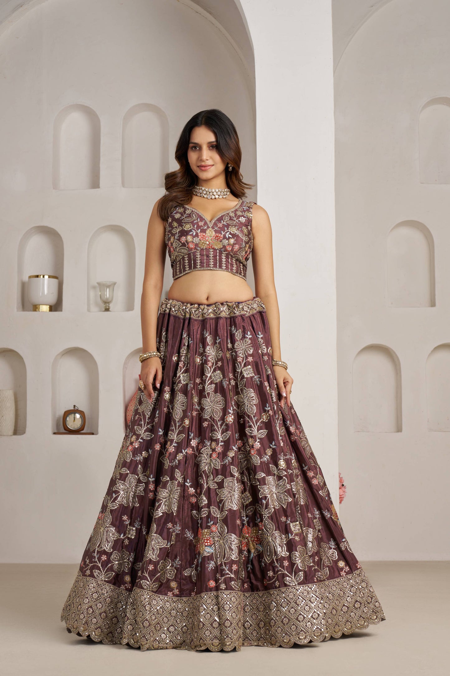 Maroon Designer Lehenga 2160
