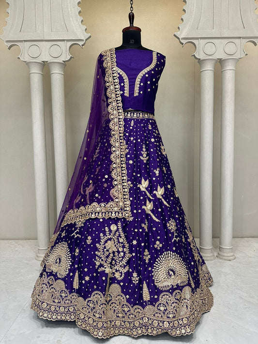 Purple Peacock Designer Lehenga 2172