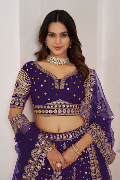 Purple Peacock Designer Lehenga 2172