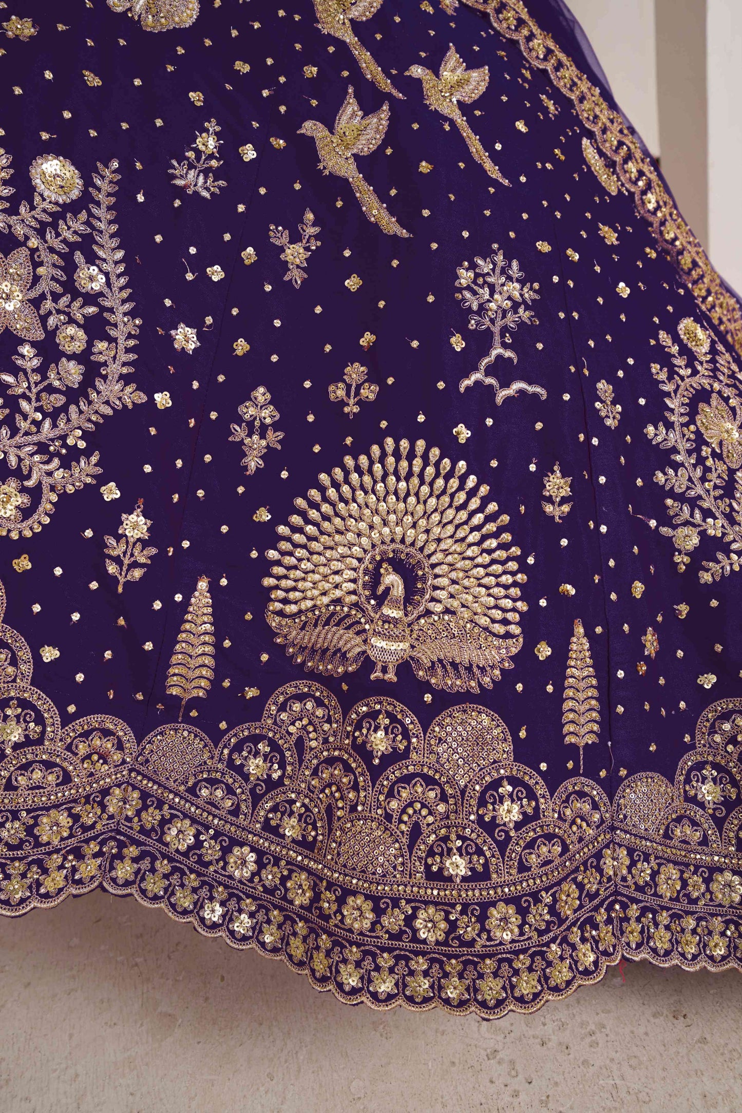 Purple Peacock Designer Lehenga 2172