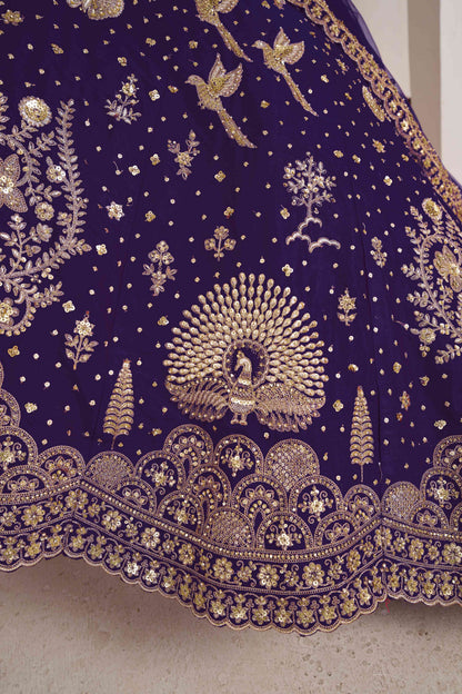 Purple Peacock Designer Lehenga 2172