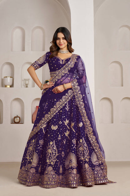 Purple Peacock Designer Lehenga 2172