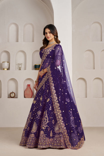 Purple Peacock Designer Lehenga 2172