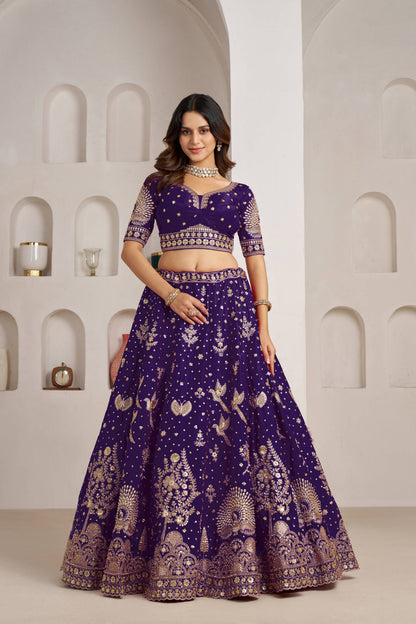 Purple Peacock Designer Lehenga 2172