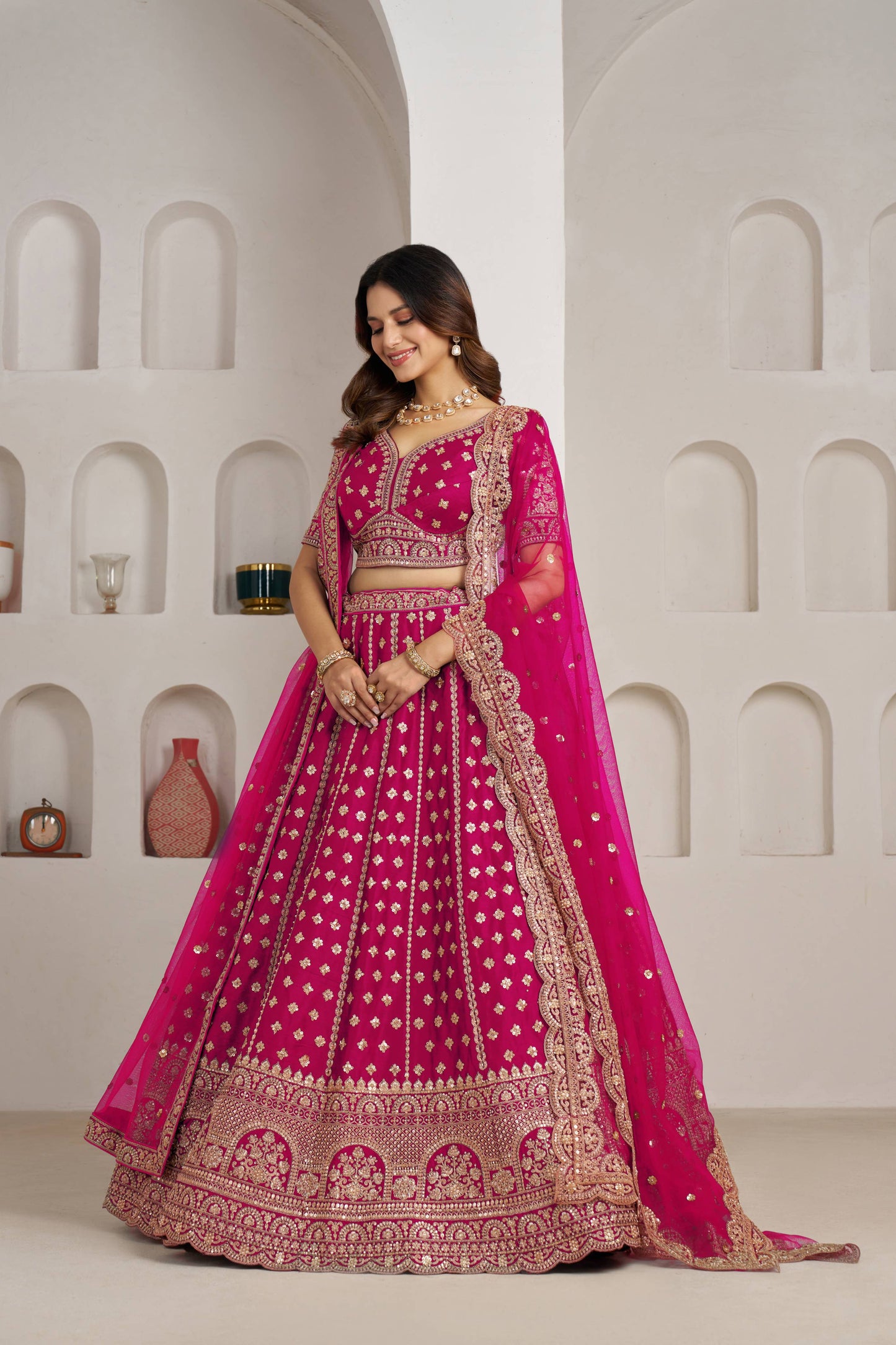 Rani Pink Designer Lehenga 2175