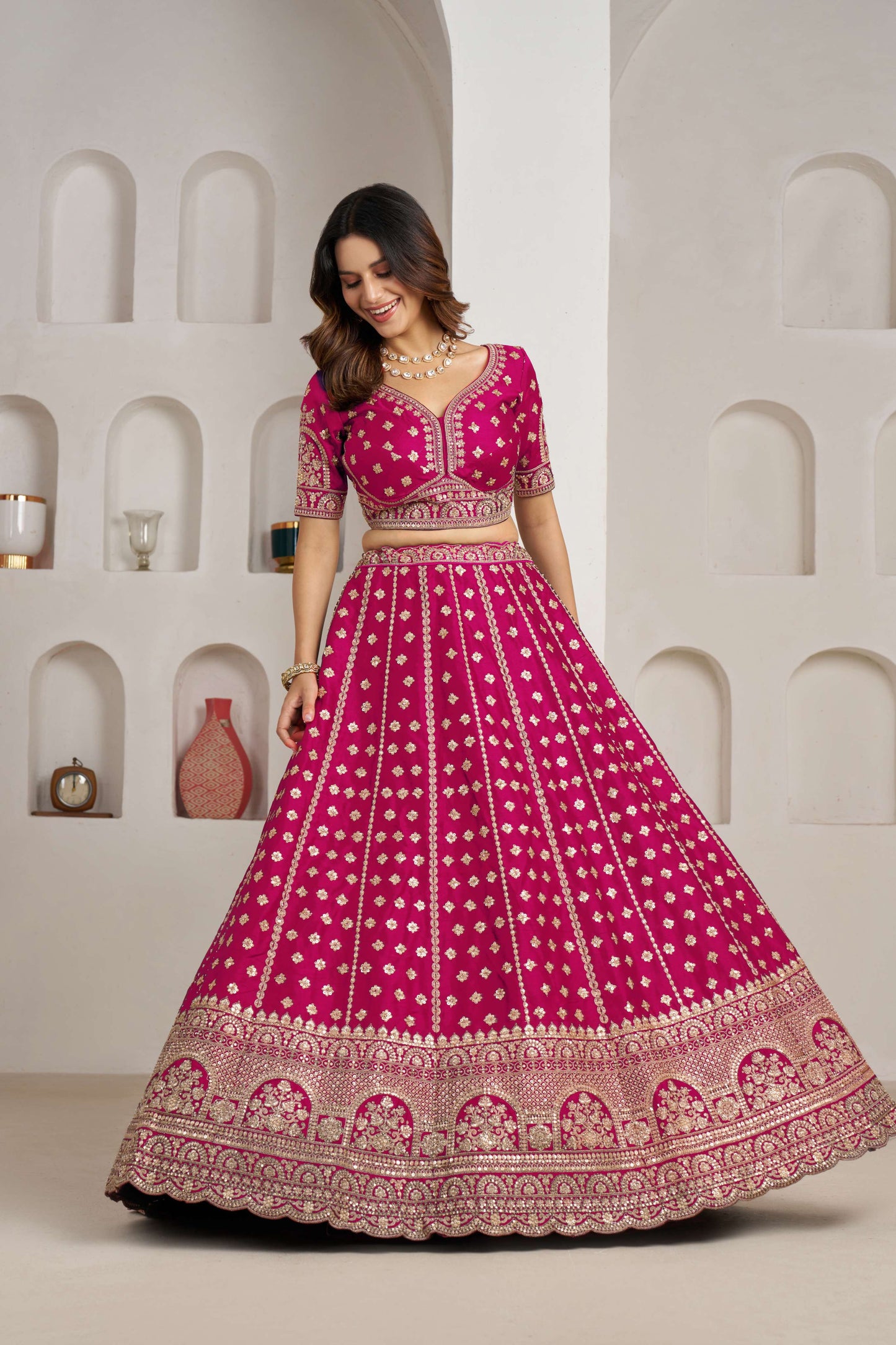 Rani Pink Designer Lehenga 2175