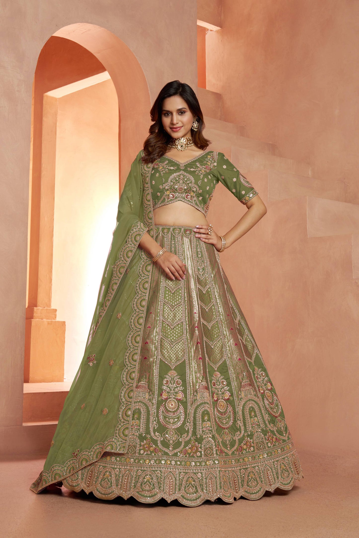 Baby Pink Designer Lehenga 2178