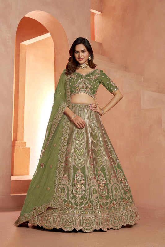 Pista Green Designer Lehenga 2178