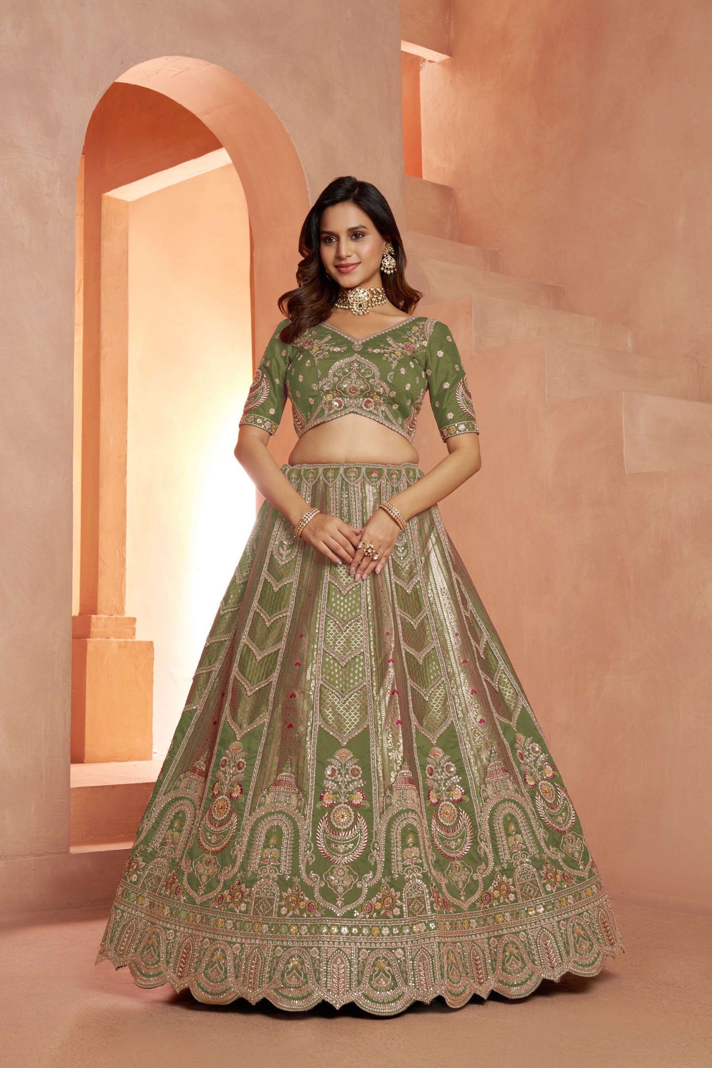 Baby Pink Designer Lehenga 2178