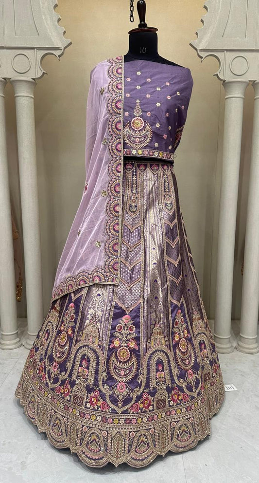 Pink Designer Crop Top Lehenga 2178