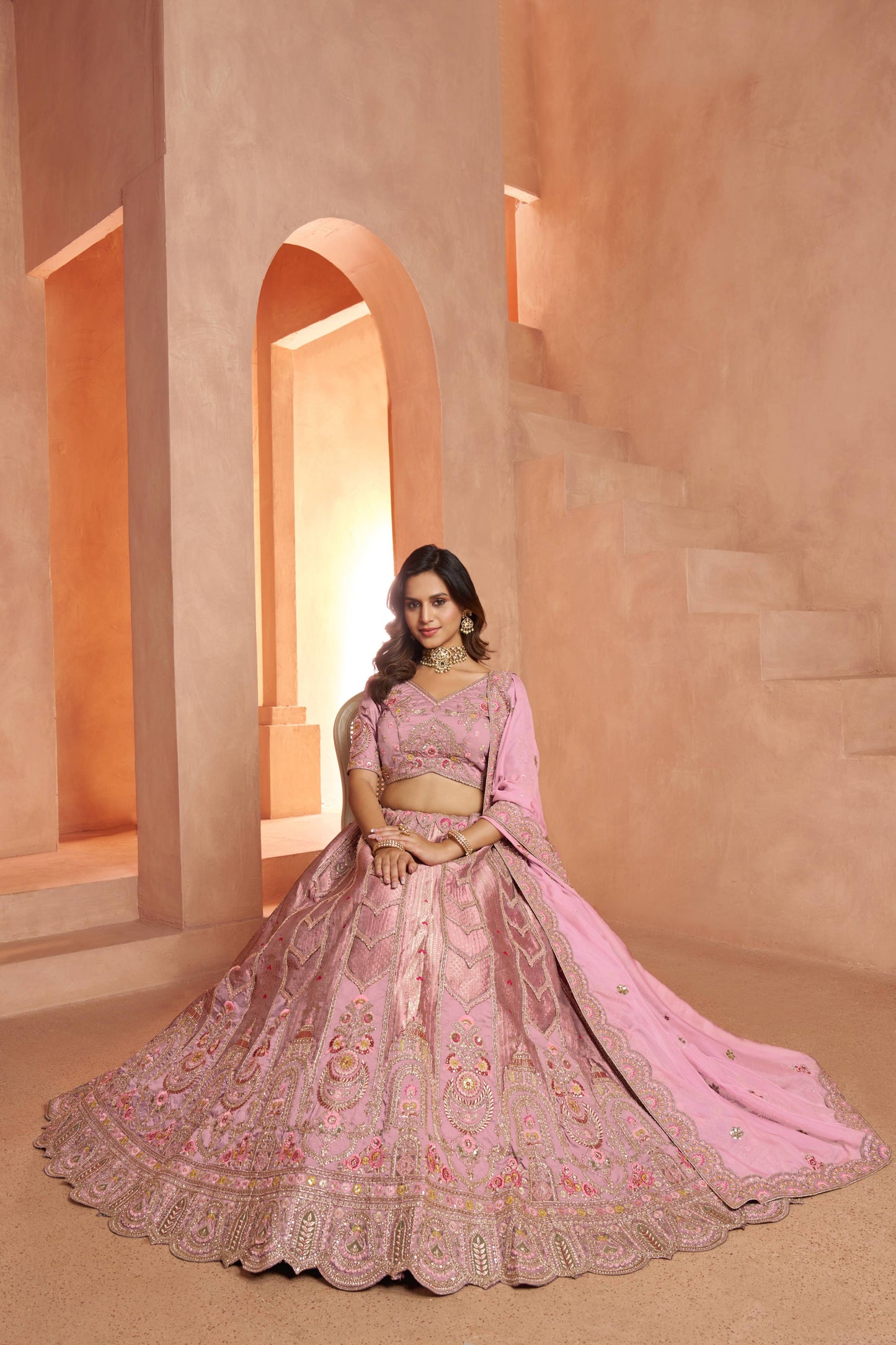 Baby Pink Designer Lehenga 2178