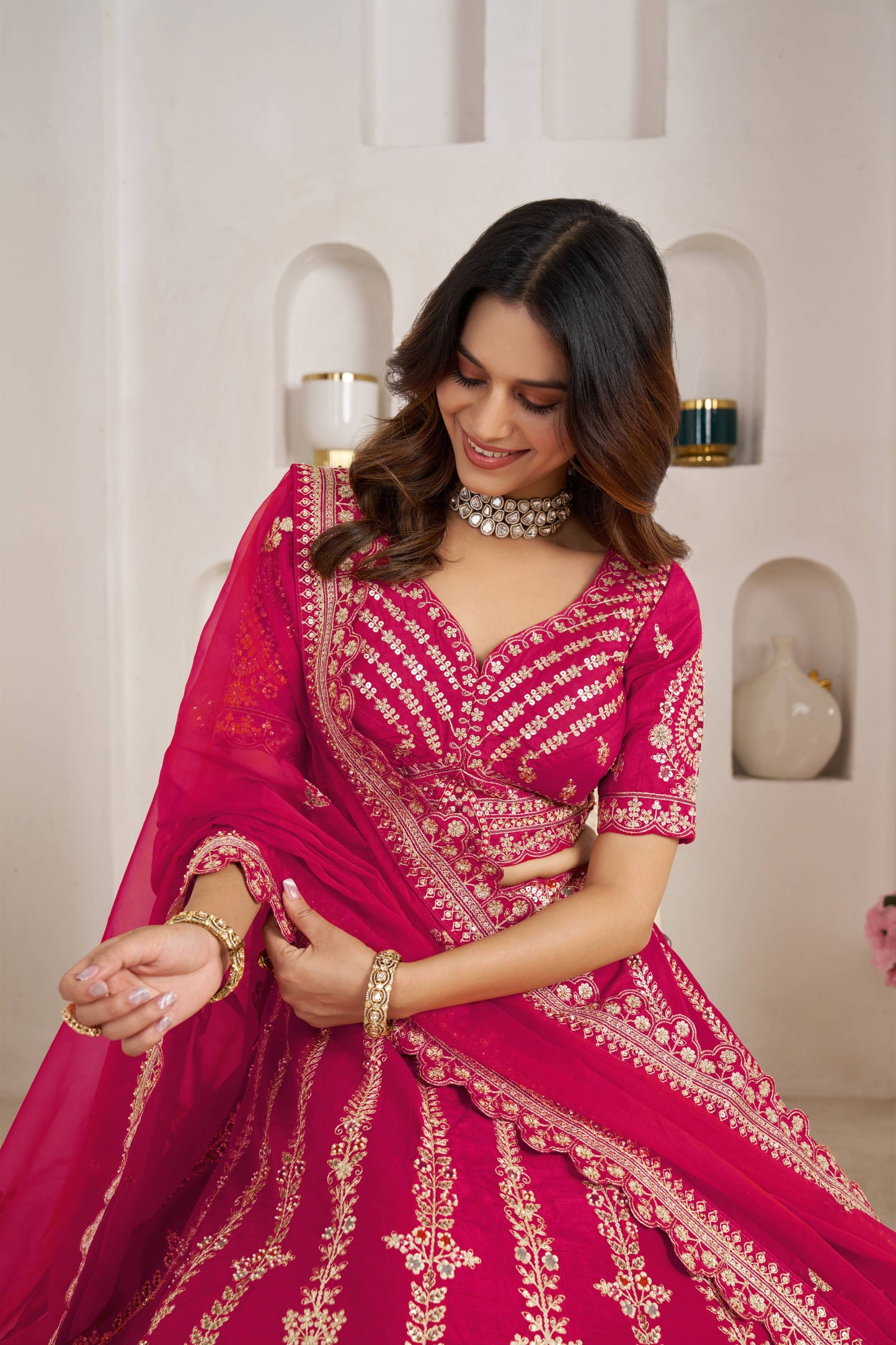 Rani Pink Designer Lehenga 2192