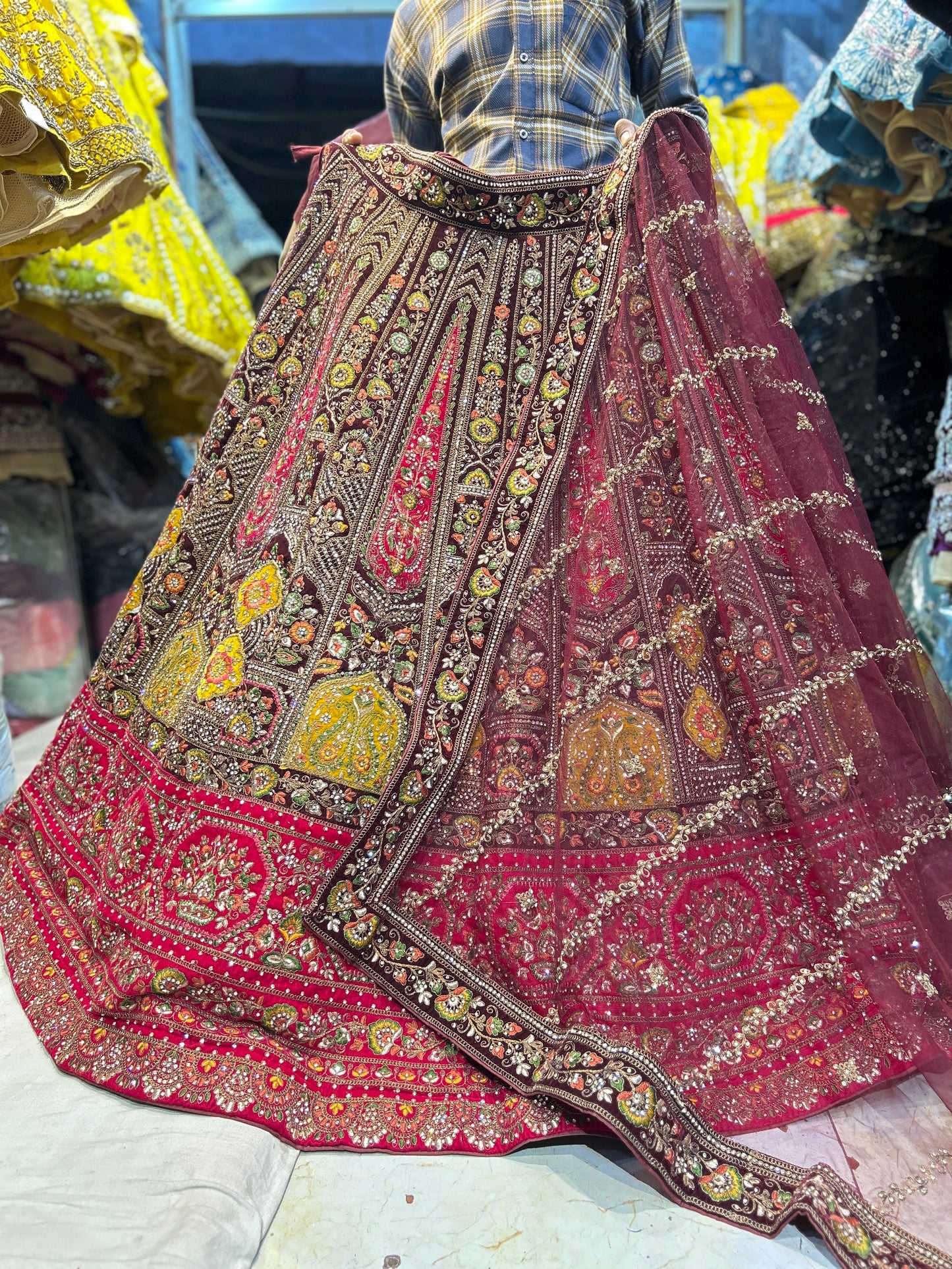 Majestic maroon bridal lehenga❤️