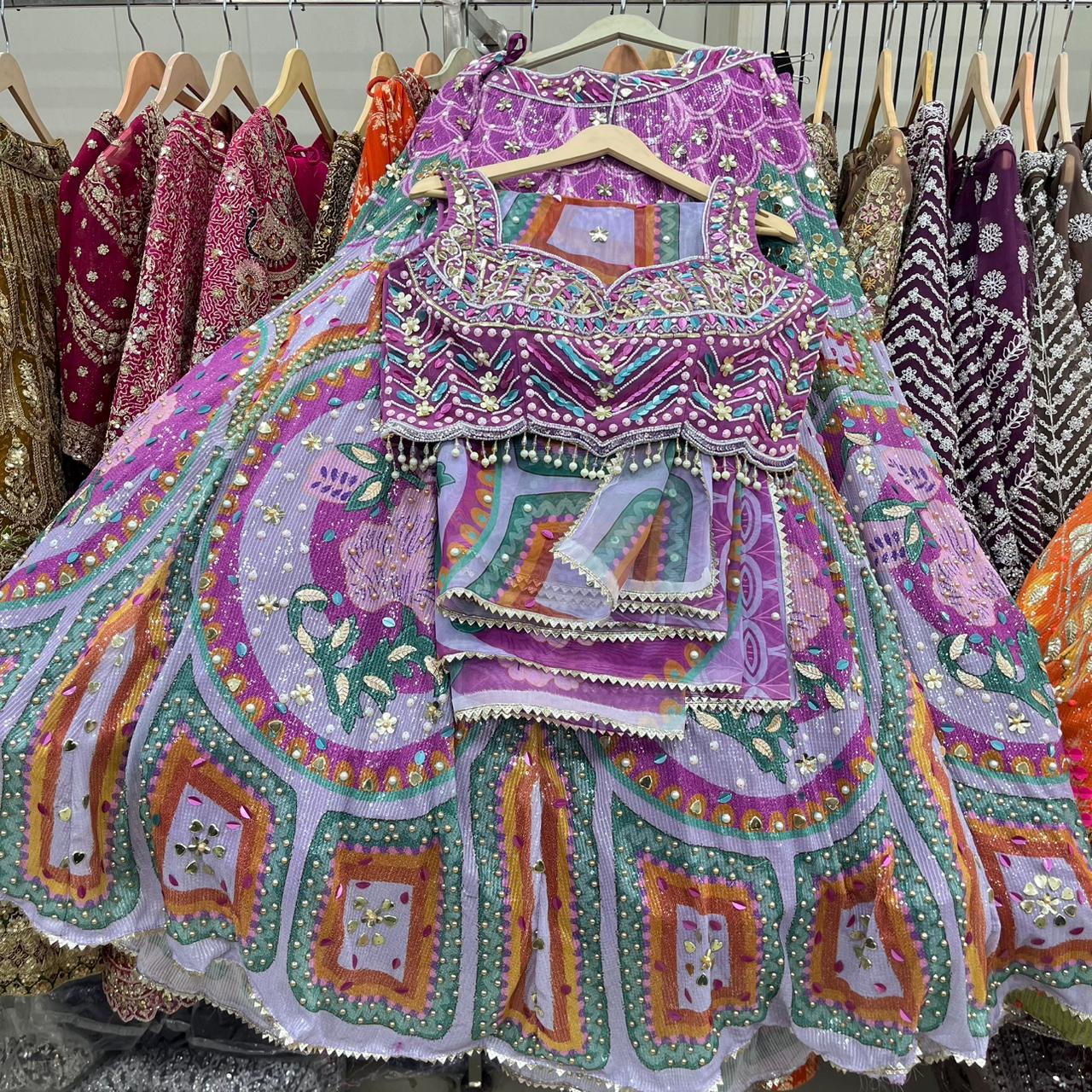 Rust orange PDP Crop Top Lehenga