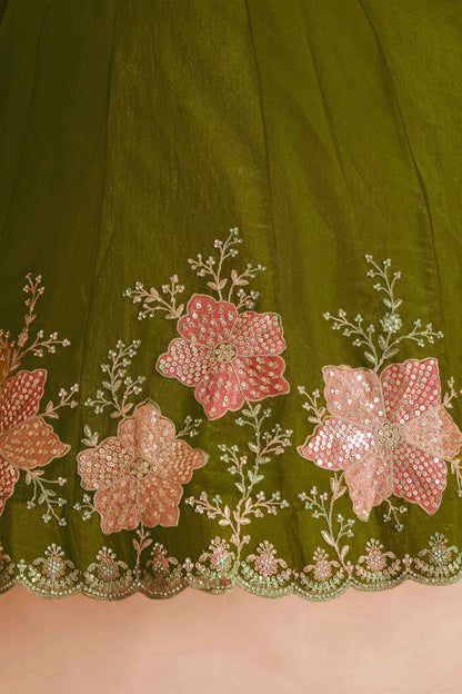 Mehendi Green Designer Lehenga 2216