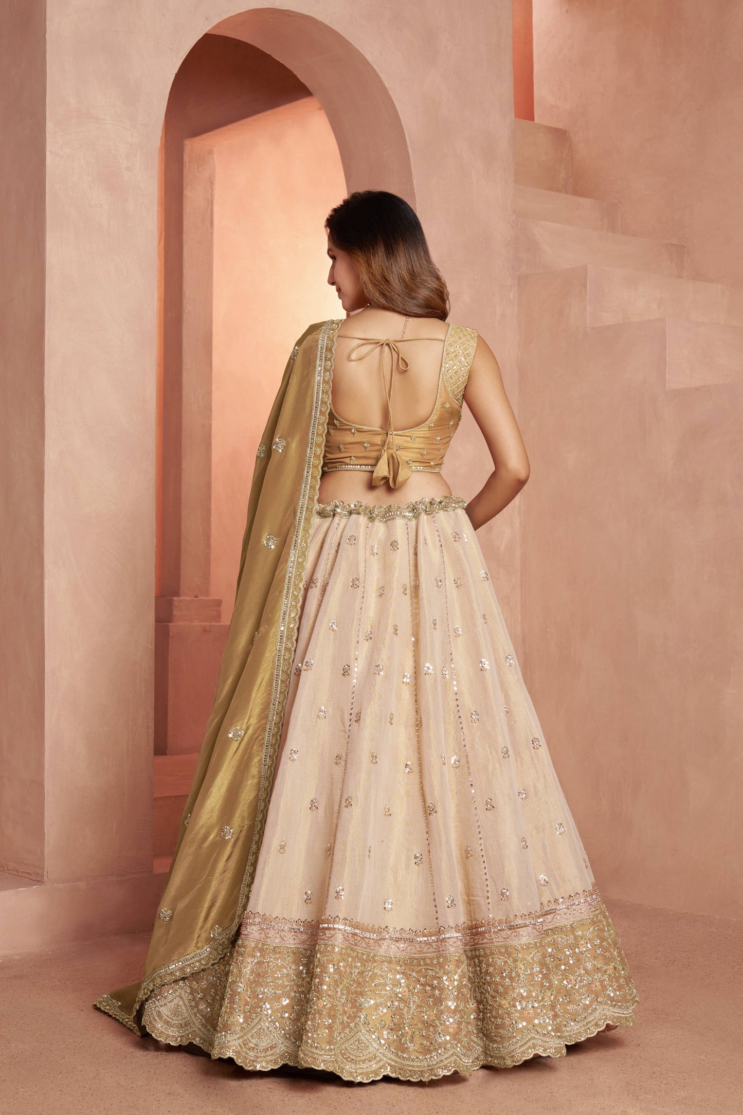 Golden Double Shade Lehenga 2238