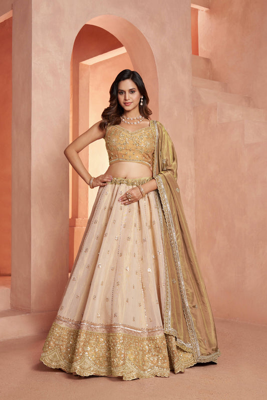 Golden Double Shade Lehenga 2238