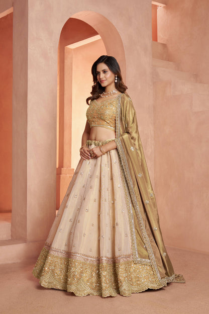 Golden Double Shade Lehenga 2238