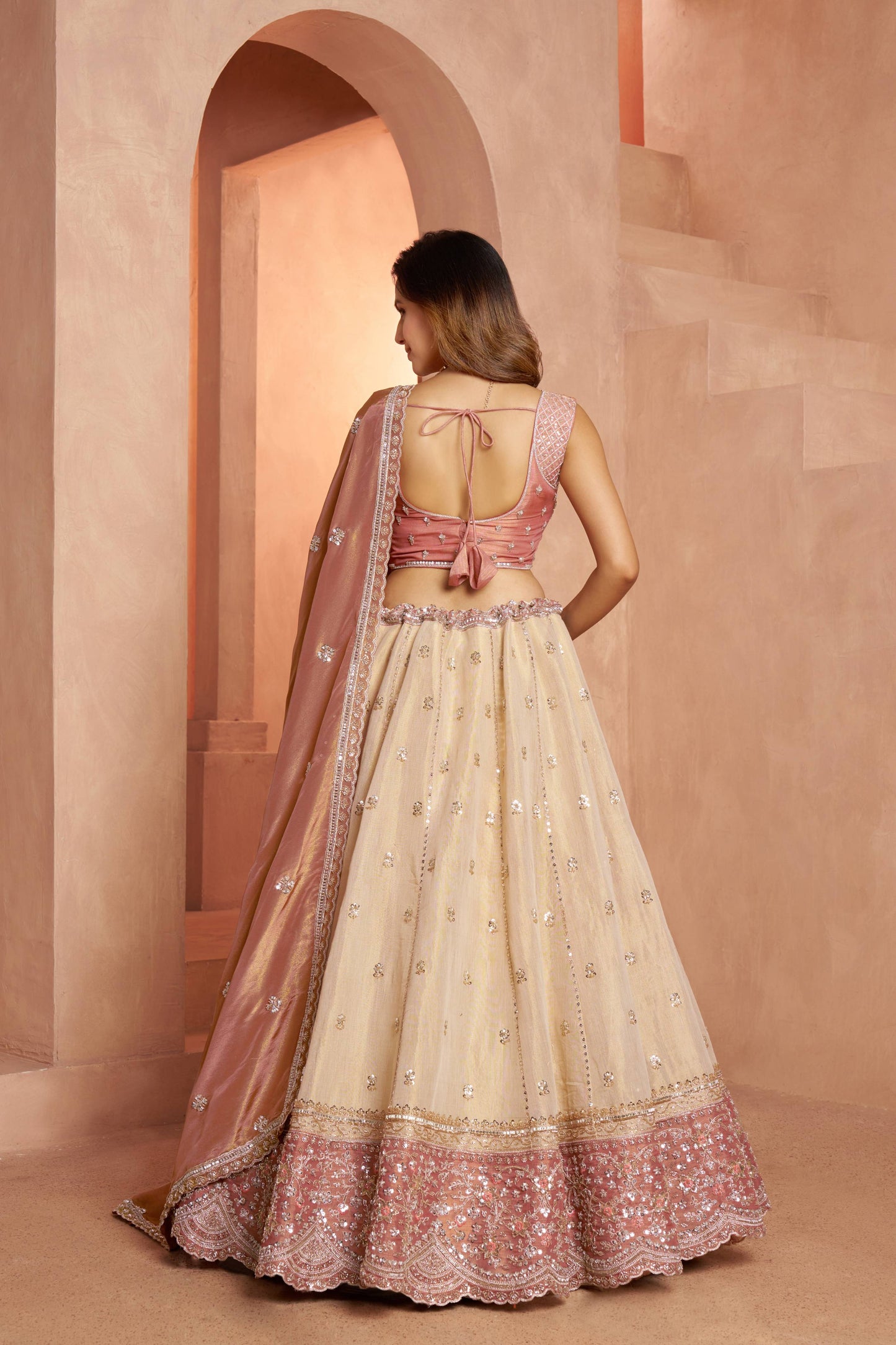 Golden Double Shade Lehenga 2238