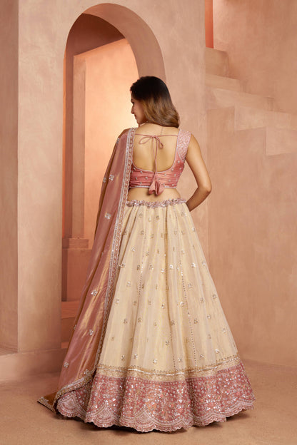 Golden Double Shade Lehenga 2238