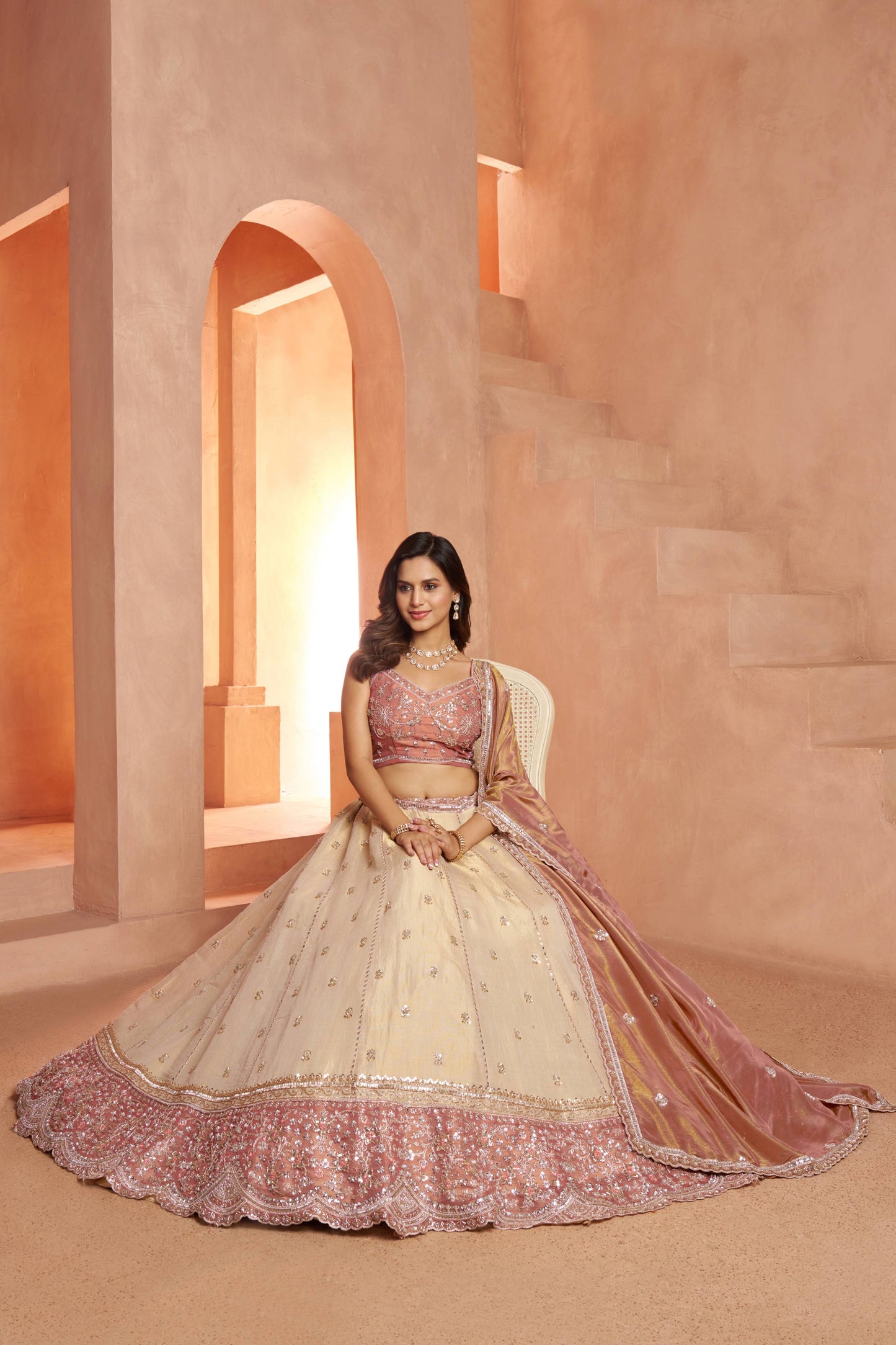 Golden Double Shade Lehenga 2238