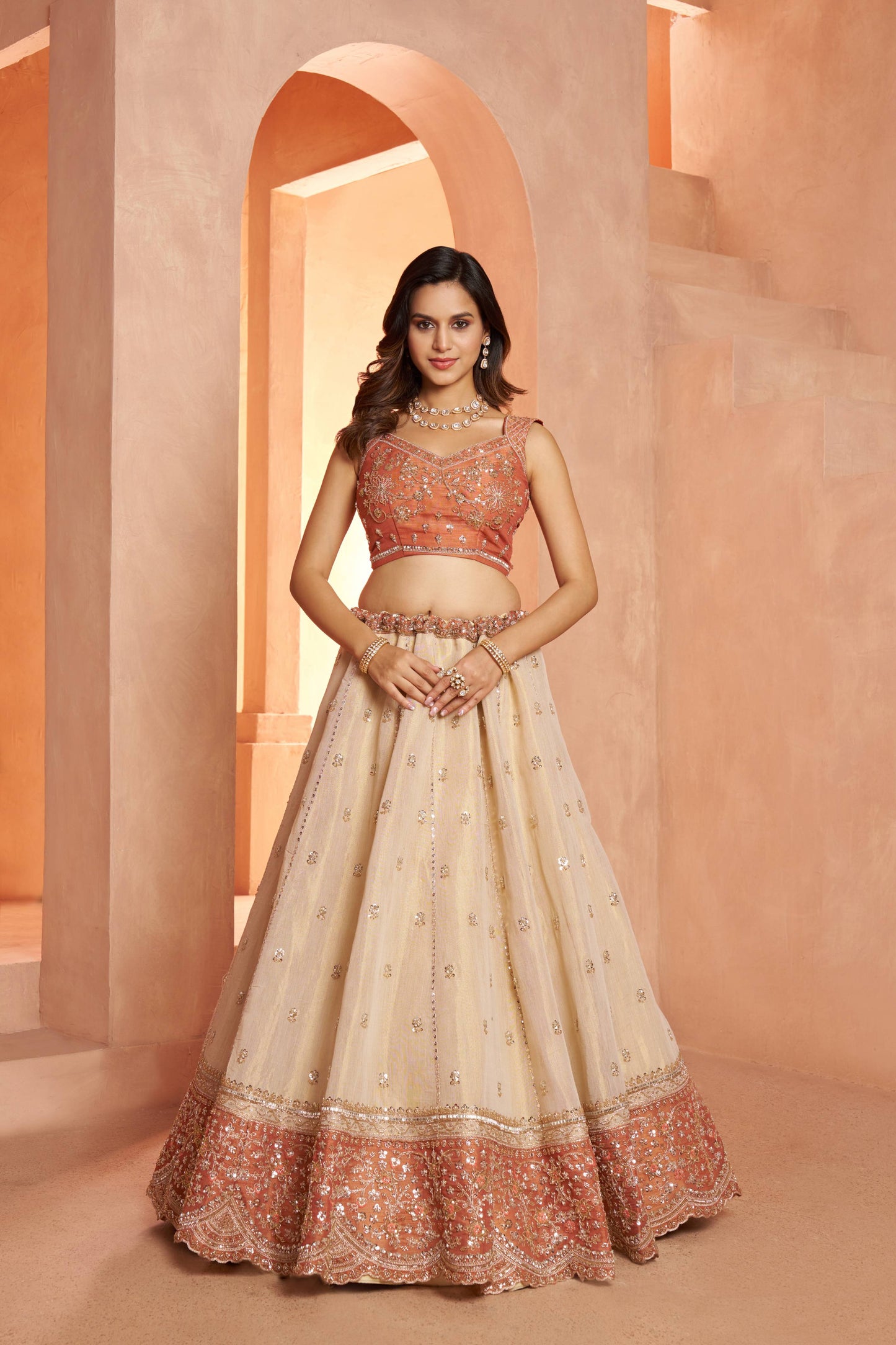Golden Double Shade Lehenga 2238