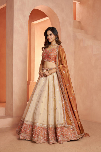 Golden Double Shade Lehenga 2238