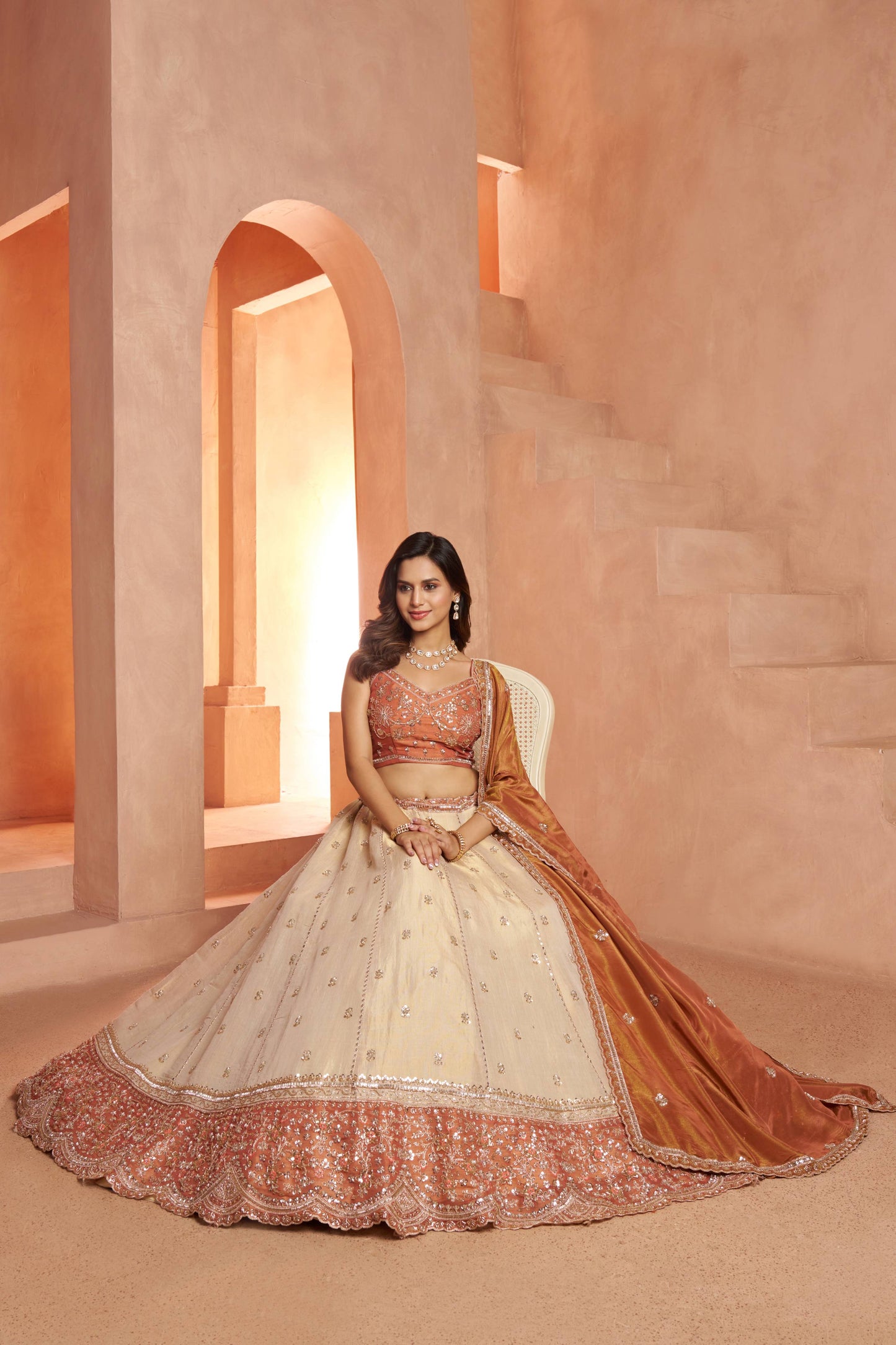 Golden Double Shade Lehenga 2238