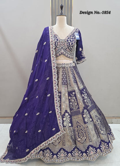 Hot Pink Crop Top Lehenga