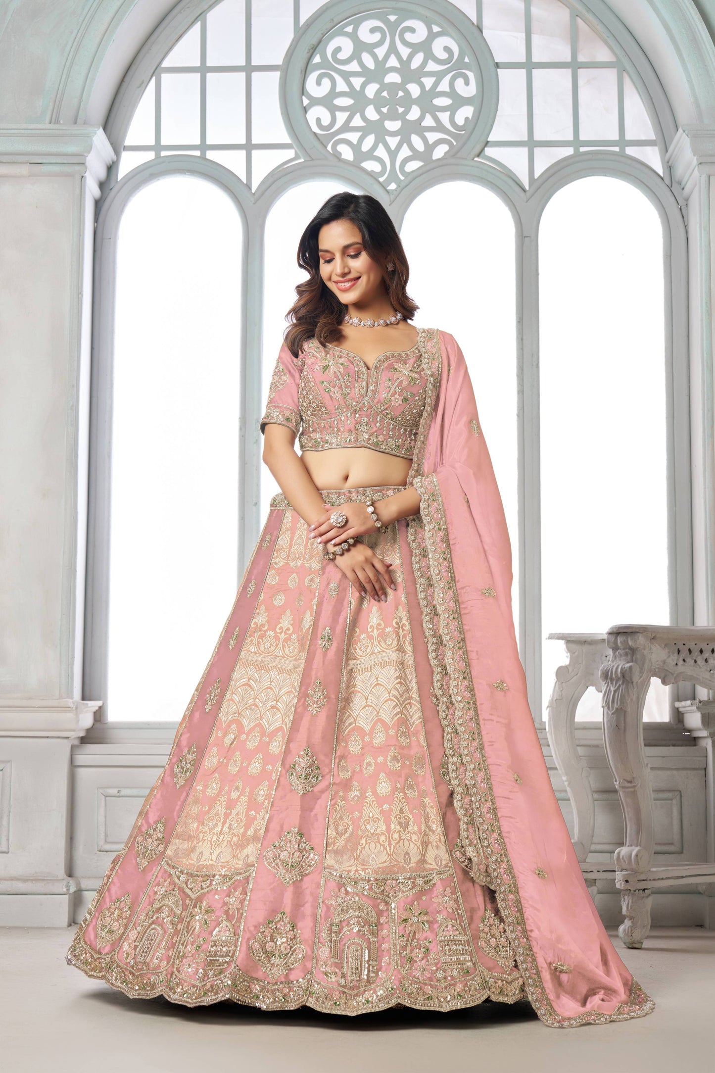Rust Orange Designer Lehenga 2250