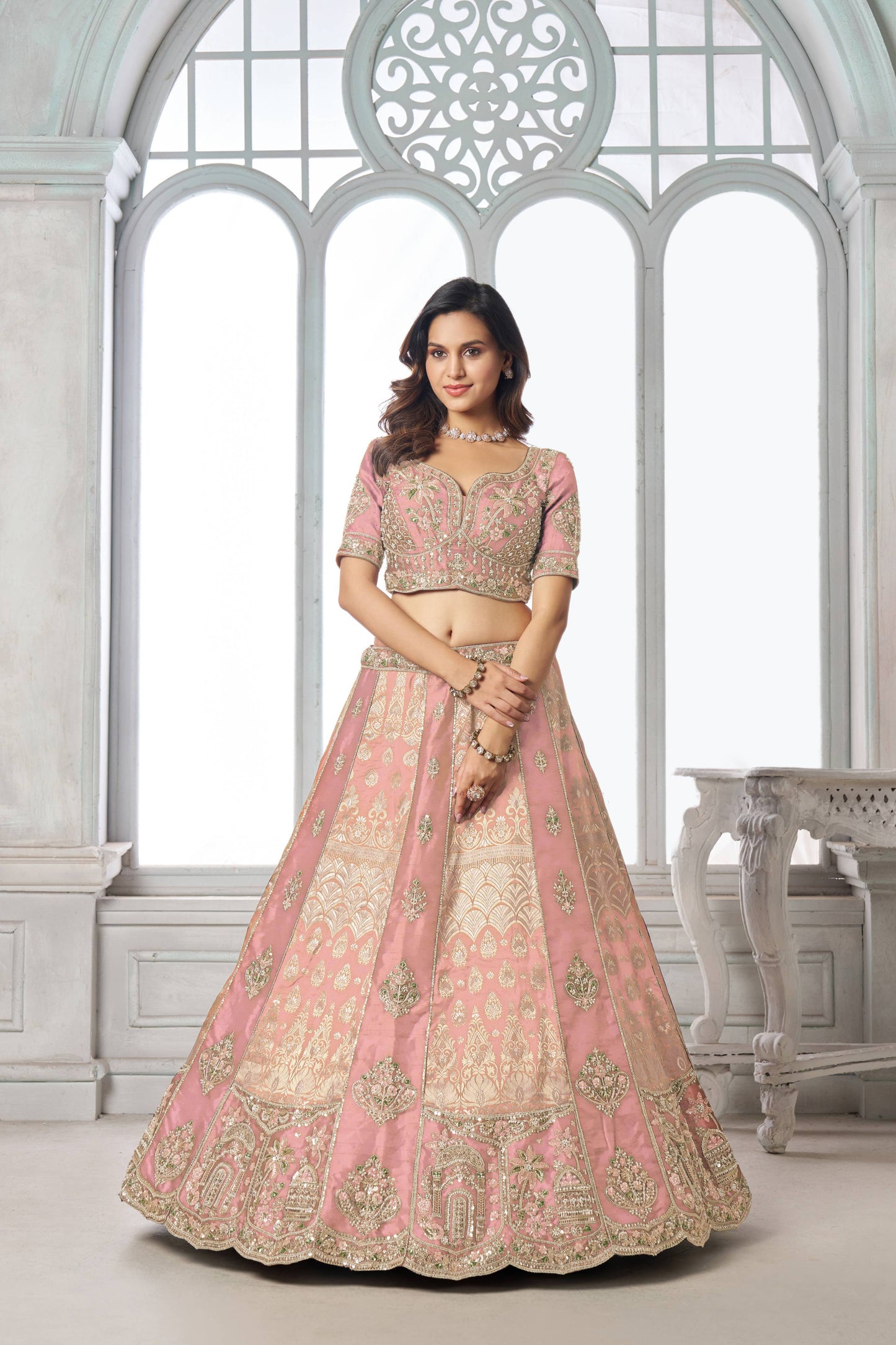 Rust Orange Designer Lehenga 2250