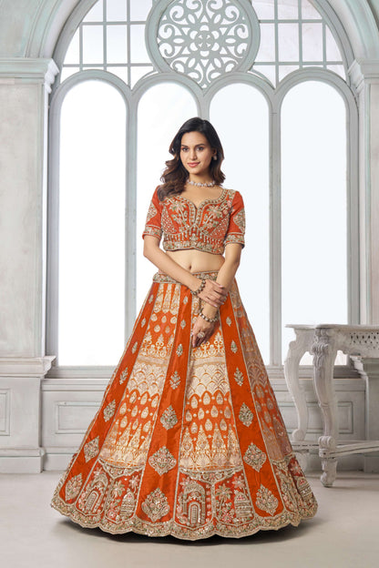 Rust Orange Designer Lehenga 2250