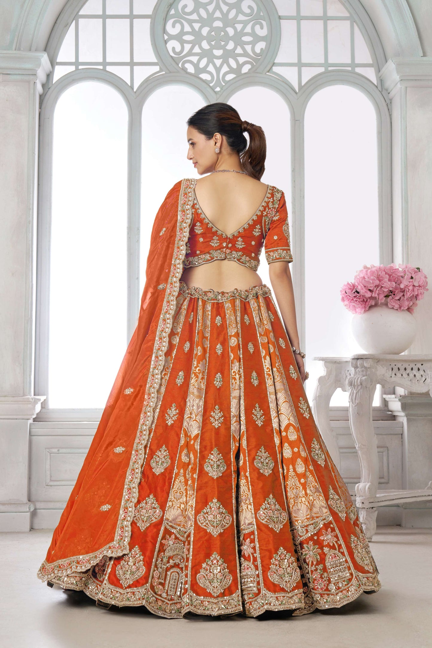 Rust Orange Designer Lehenga 2250