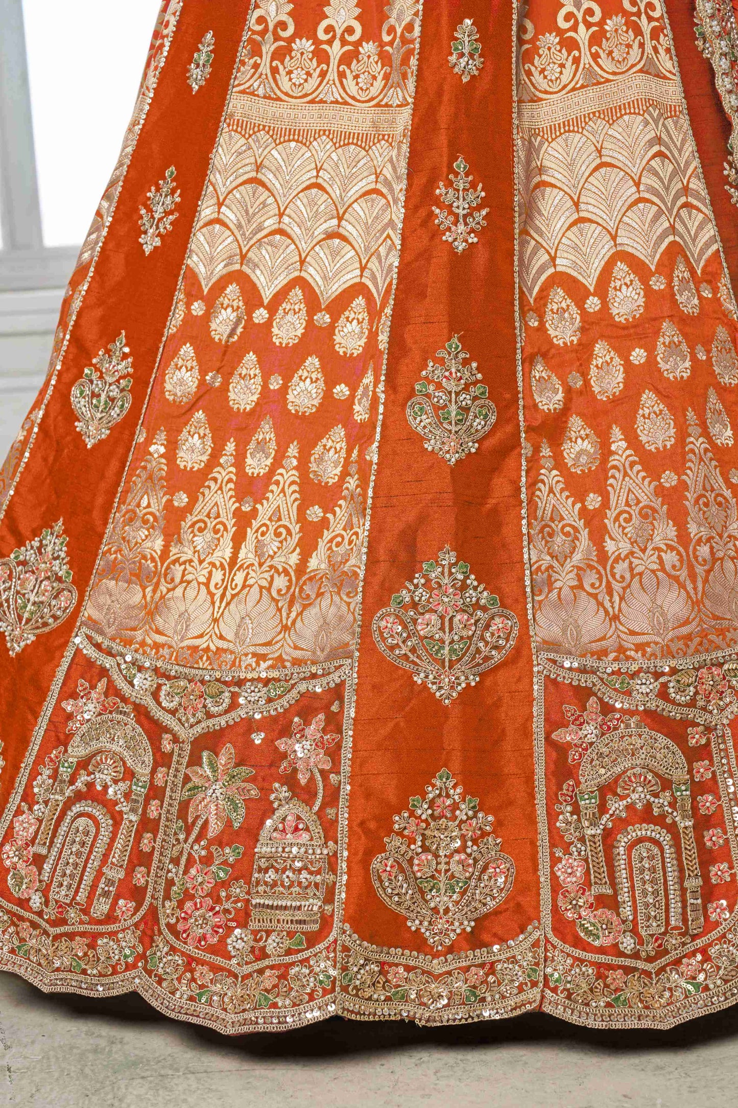 Rust Orange Designer Lehenga 2250