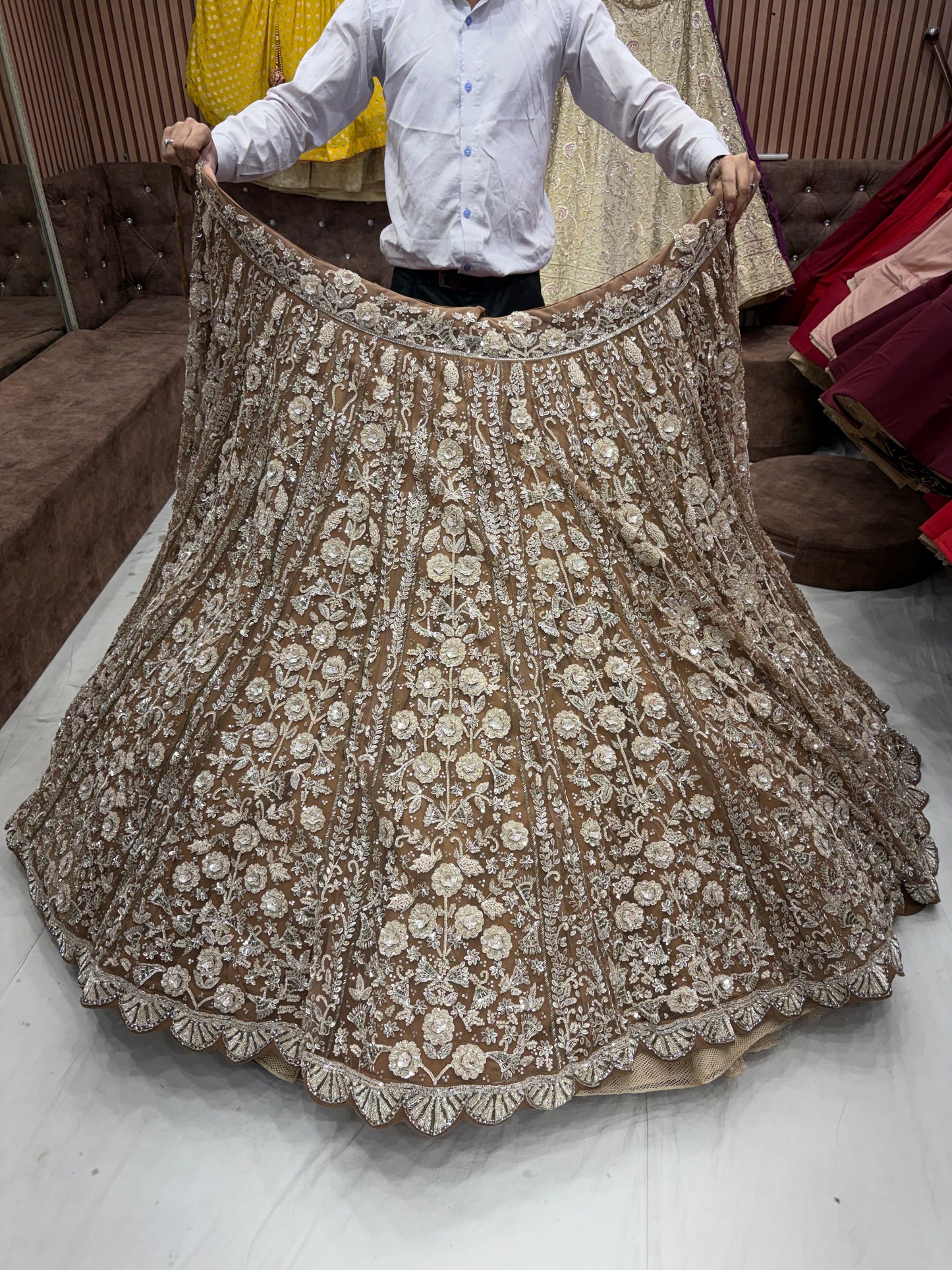 Peach Heavy Lehenga