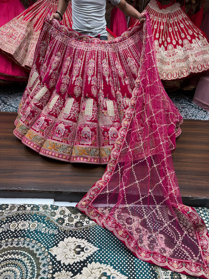 Rani Pink Doli Barat Ball Bridal Lehenga - Shopping World