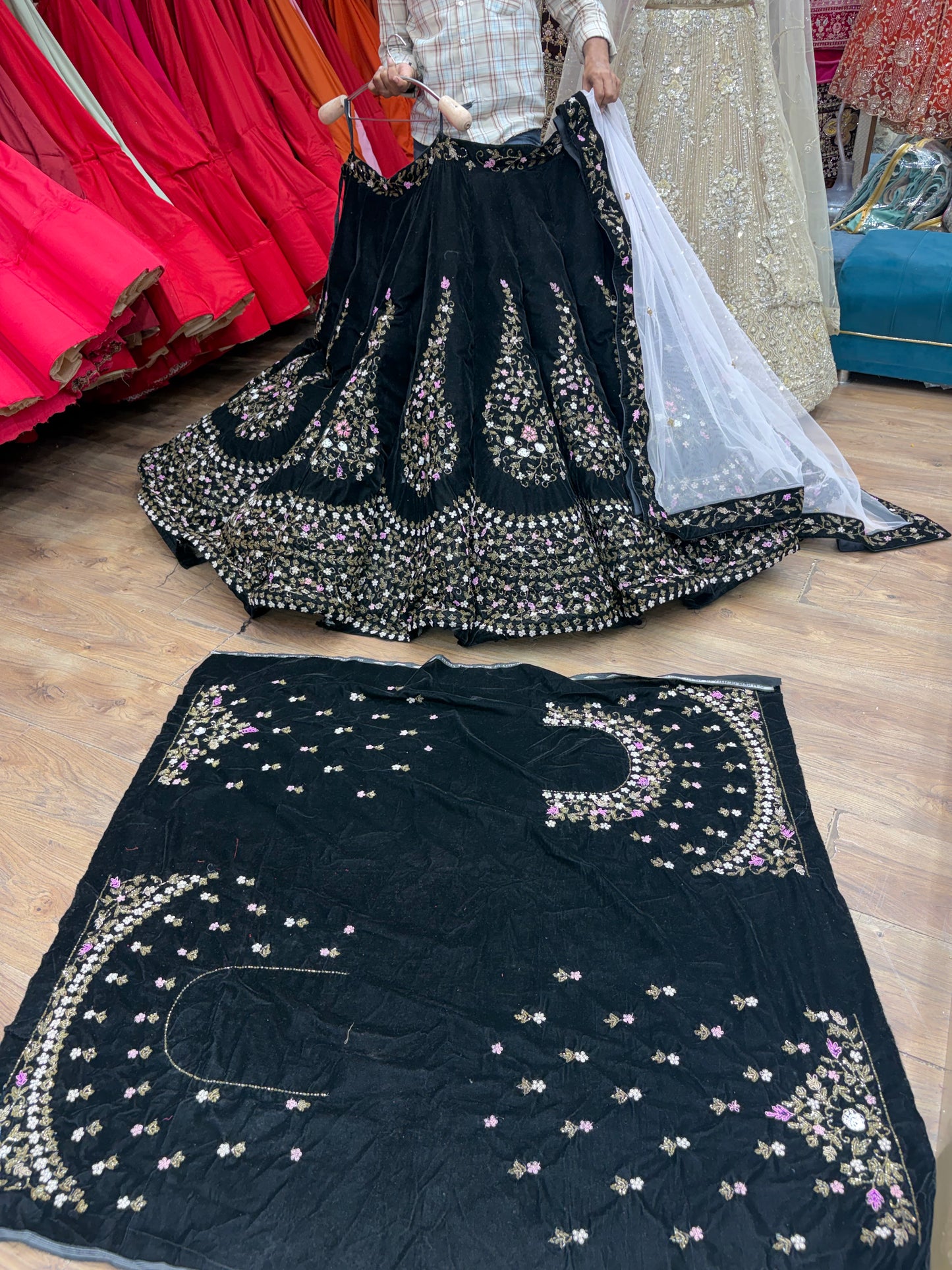 Heavy Black Ball Bridal Lehenga