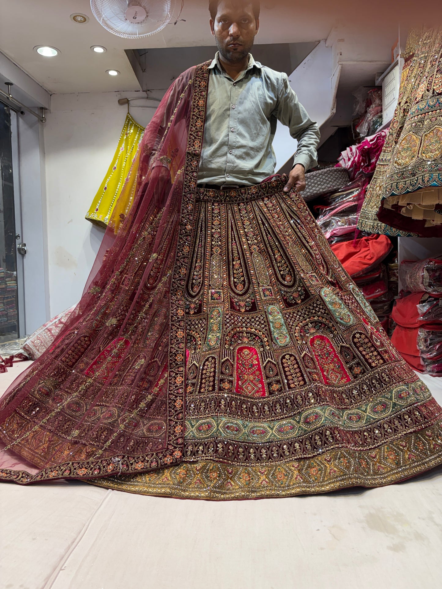 Astonishing maroon bridal Lehenga