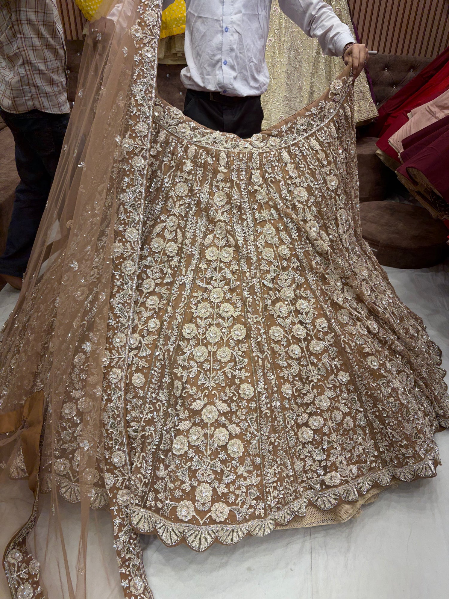 Peach Heavy Lehenga - Shopping World