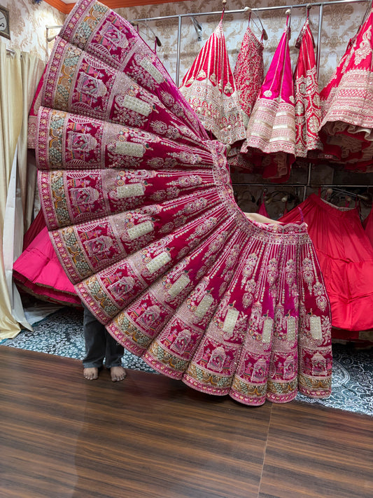 Rani Pink Doli Barat Ball Bridal Lehenga