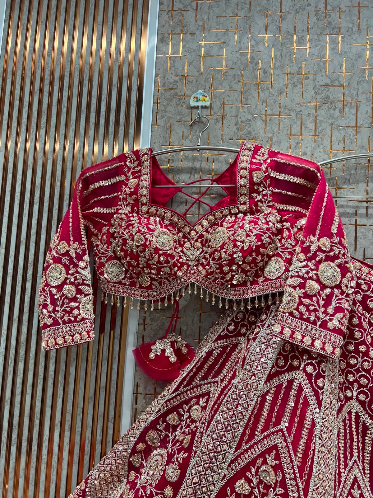 Hot Pink Crop Top Lehenga