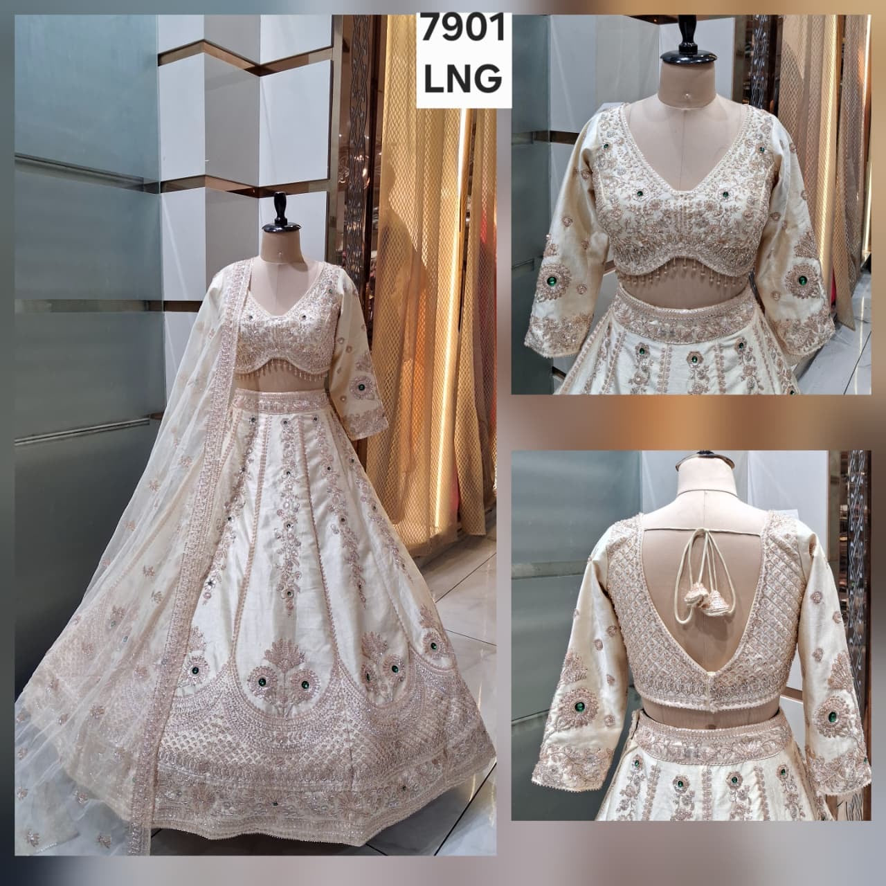 White Designer Crop Top Lehenga