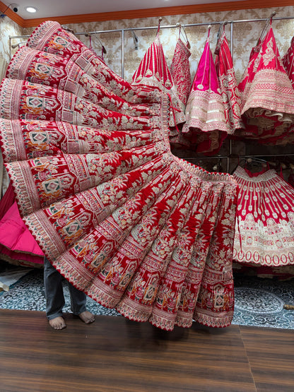 Rani Pink Doli Barat Peacock Ball Bridal Lehenga - Shopping World