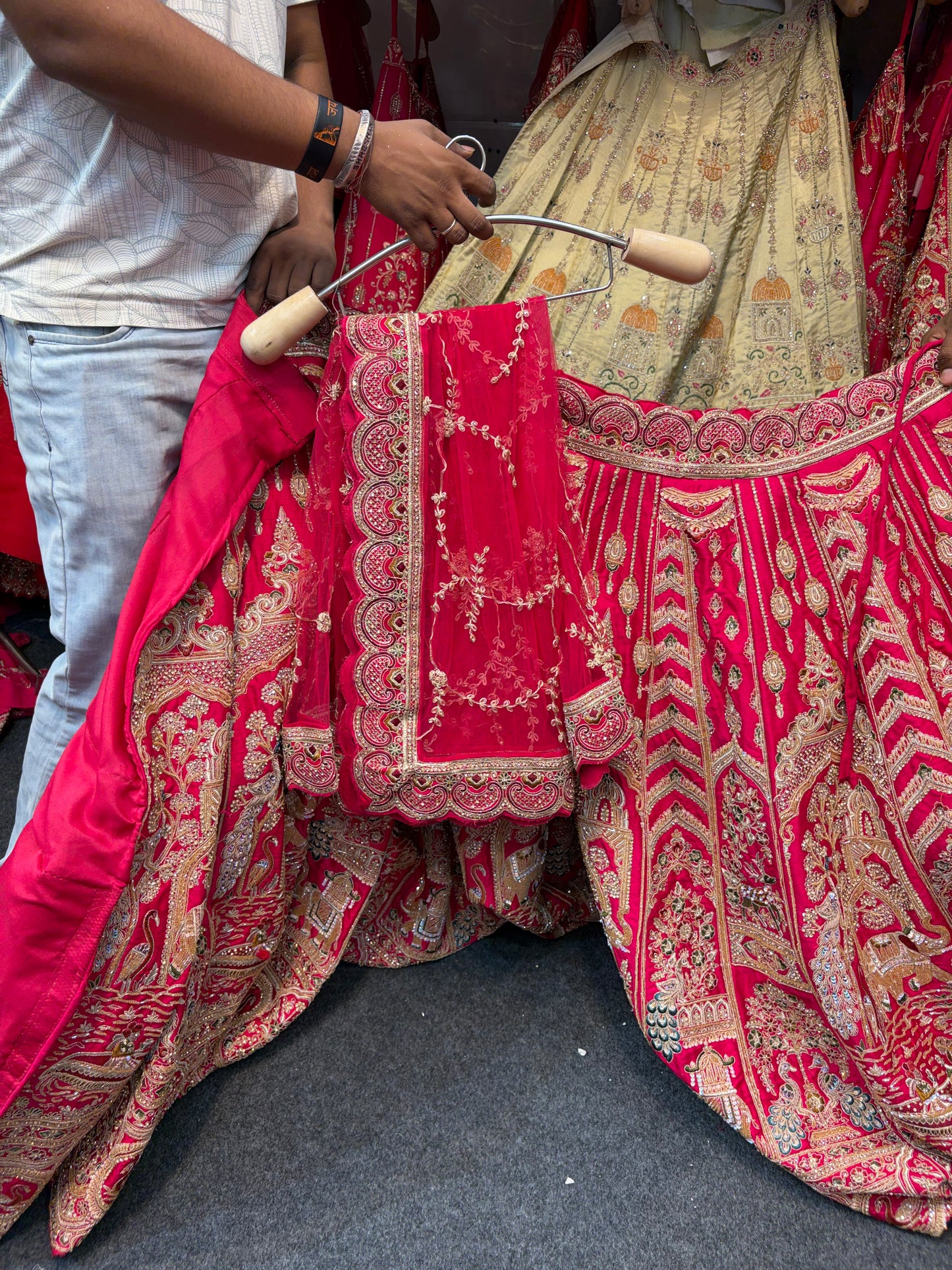 Rani Pink Designer Peacock Bridal Lehenga