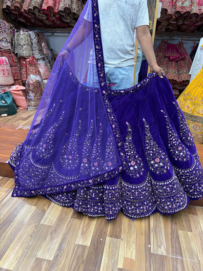Purple Peacock Ball Bridal Lehenga