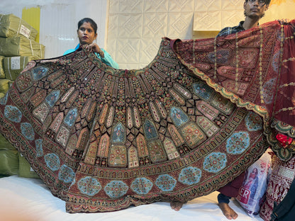 Royal maroon bridal Lehenga happy customer