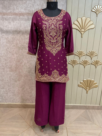 Blue Long Sharara Suit Dress Material
