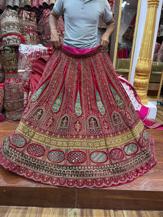 Rani pink Bridal Lehenga